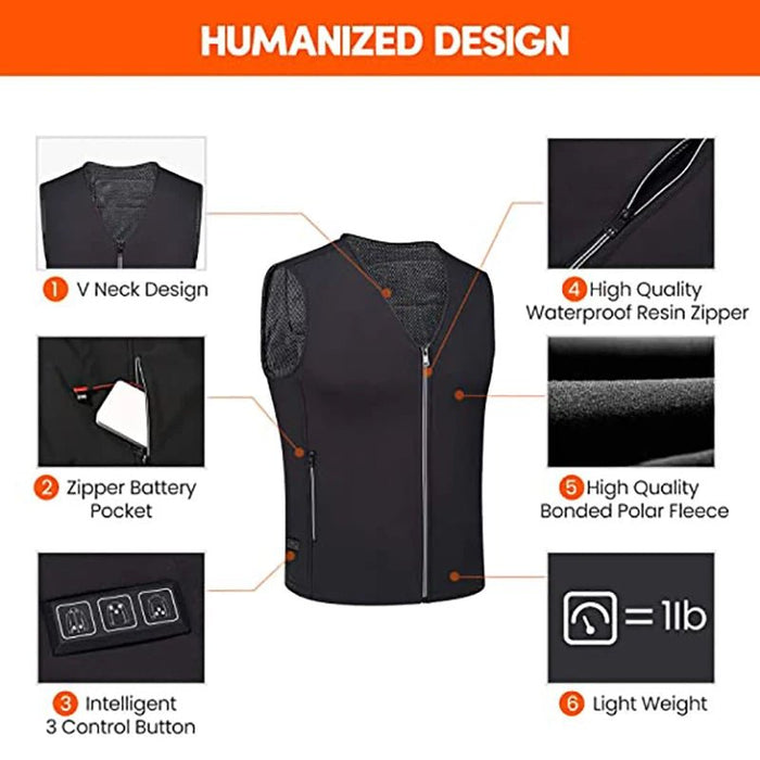 Elektrisch verwarmde bodywarmer - Slim fit - USB oplaadbaar - Bivakshop
