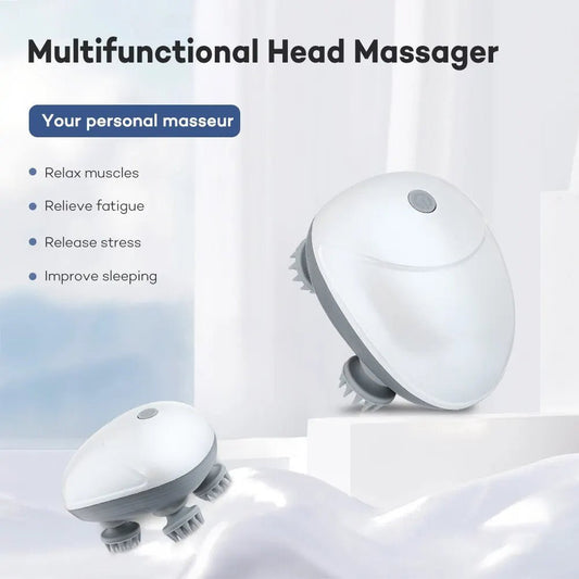 Elektrische hoofdhuid massager - Haargroei stress ontspannen met 4 massagekoppen - USB oplaadbaar - Bivakshop