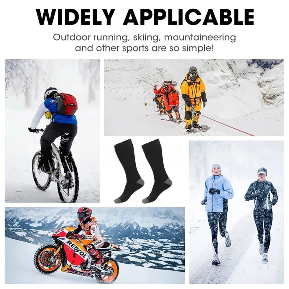 Elektrische verwarmde sokken - Winter warmte - Oplaadbare sneeuwscooter & ski sokken - Bivakshop