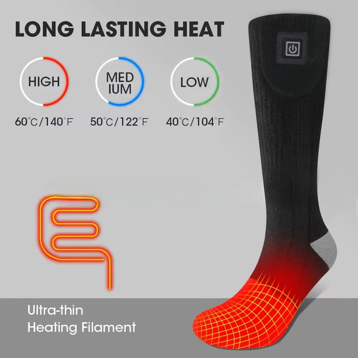 Elektrische verwarmde sokken - Winter warmte - Oplaadbare sneeuwscooter & ski sokken - Bivakshop
