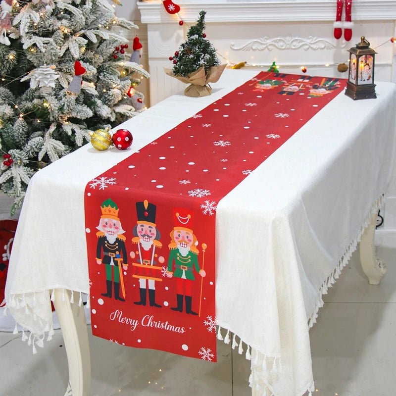 Feestelijke tafelloper kerst - linnen kerstversiering voor huis en tafel - Bivakshop