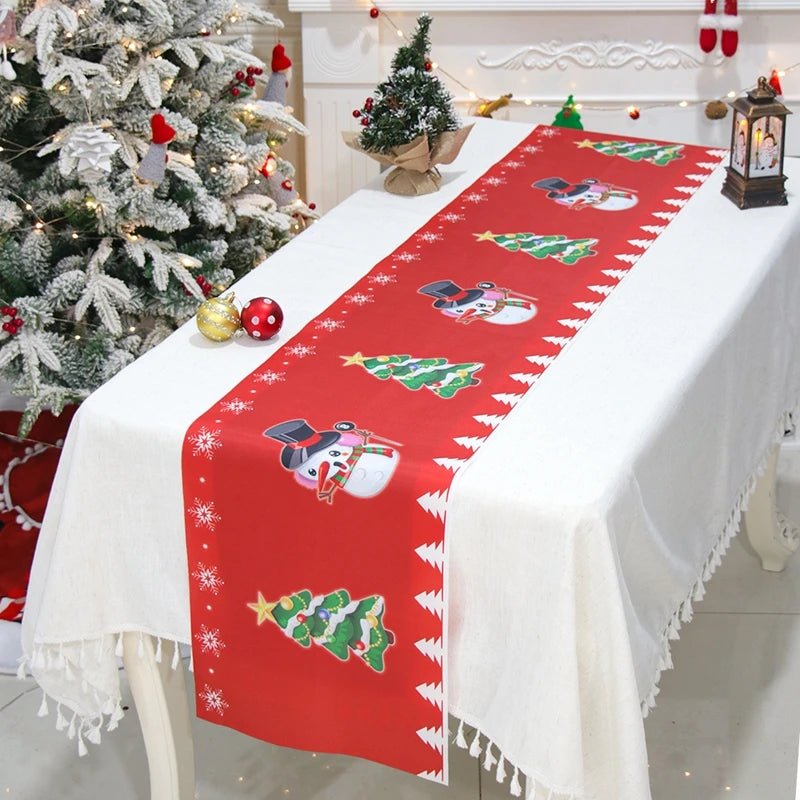 Feestelijke tafelloper kerst - linnen kerstversiering voor huis en tafel - Bivakshop