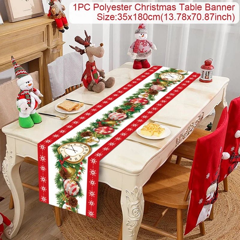 Feestelijke tafelloper kerst - linnen kerstversiering voor huis en tafel - Bivakshop