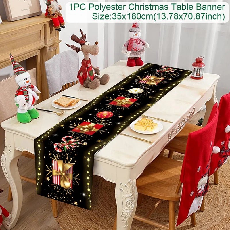 Feestelijke tafelloper kerst - linnen kerstversiering voor huis en tafel - Bivakshop