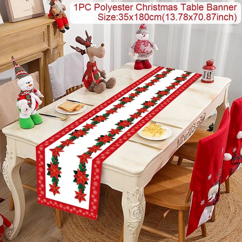 Feestelijke tafelloper kerst - linnen kerstversiering voor huis en tafel - Bivakshop