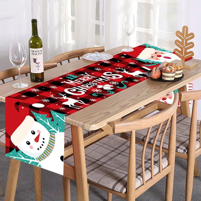 Feestelijke tafelloper kerst - linnen kerstversiering voor huis en tafel - Bivakshop