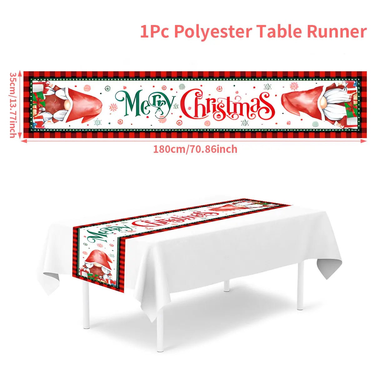 Feestelijke tafelloper kerst - linnen kerstversiering voor huis en tafel - Bivakshop
