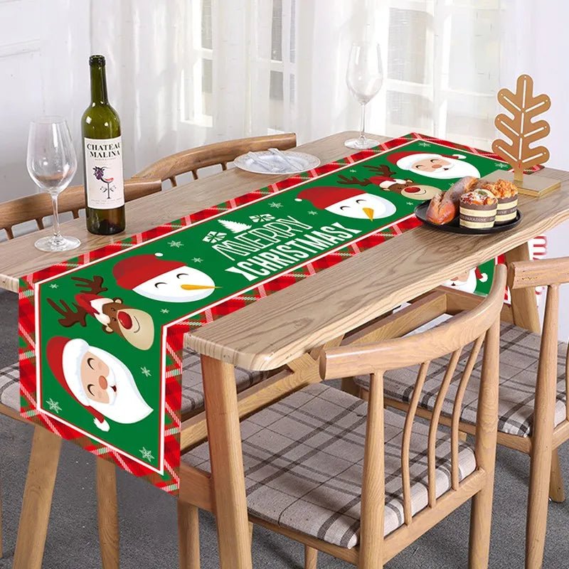 Feestelijke tafelloper kerst - linnen kerstversiering voor huis en tafel - Bivakshop