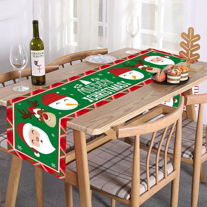 Feestelijke tafelloper kerst - linnen kerstversiering voor huis en tafel - Bivakshop
