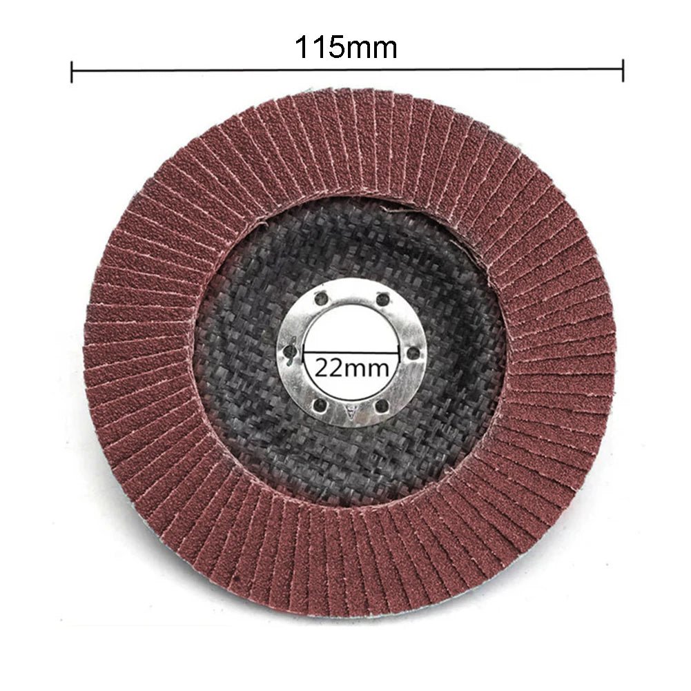 Flat flap schuurschijven – 115mm slijpschijven voor hout & metaal – Geschikt voor haakse slijper – 40/60/80/120 grit - Bivakshop