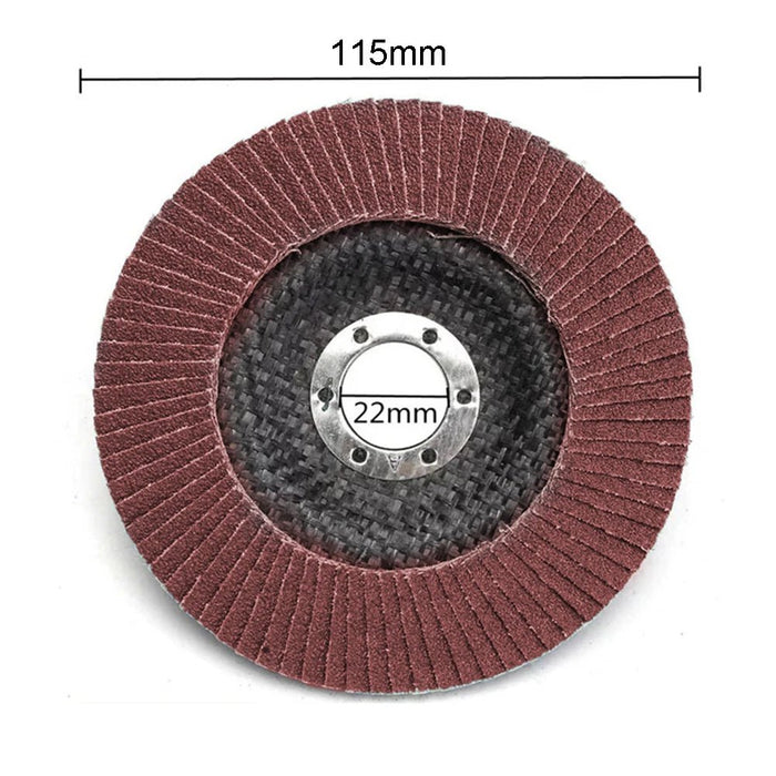 Flat flap schuurschijven – 115mm slijpschijven voor hout & metaal – Geschikt voor haakse slijper – 40/60/80/120 grit - Bivakshop