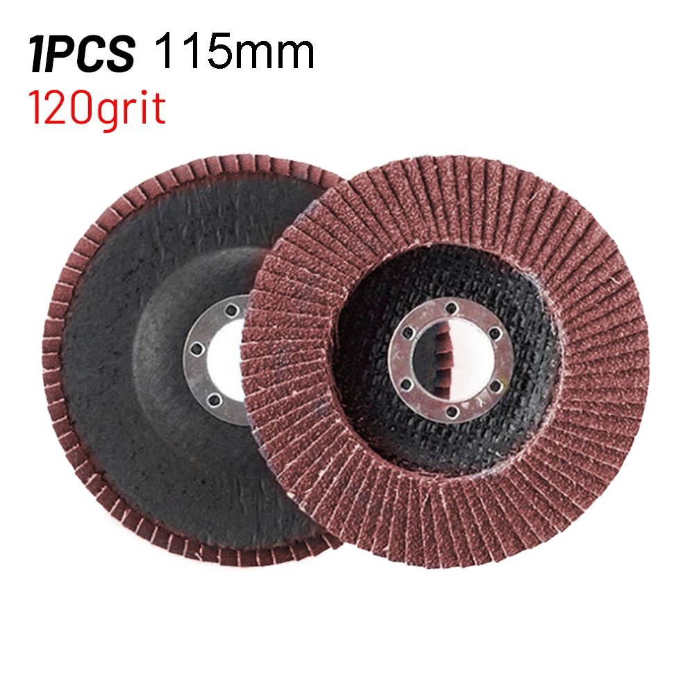 Flat flap schuurschijven – 115mm slijpschijven voor hout & metaal – Geschikt voor haakse slijper – 40/60/80/120 grit - Bivakshop