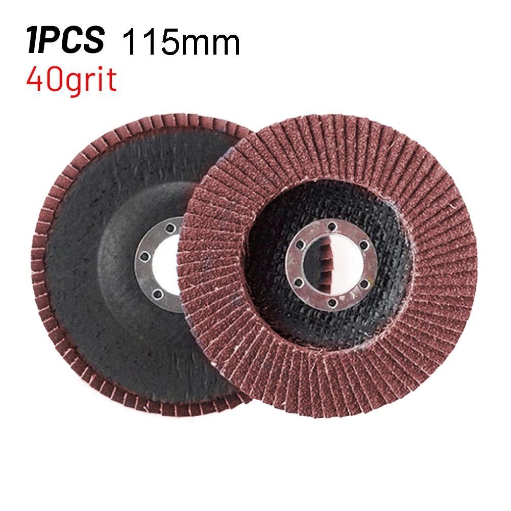 Flat flap schuurschijven – 115mm slijpschijven voor hout & metaal – Geschikt voor haakse slijper – 40/60/80/120 grit - Bivakshop