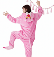 Fleece Panter Jumpsuit Roze – Van Kind tot Volwassene – Maat 4T t/m XL - Bivakshop
