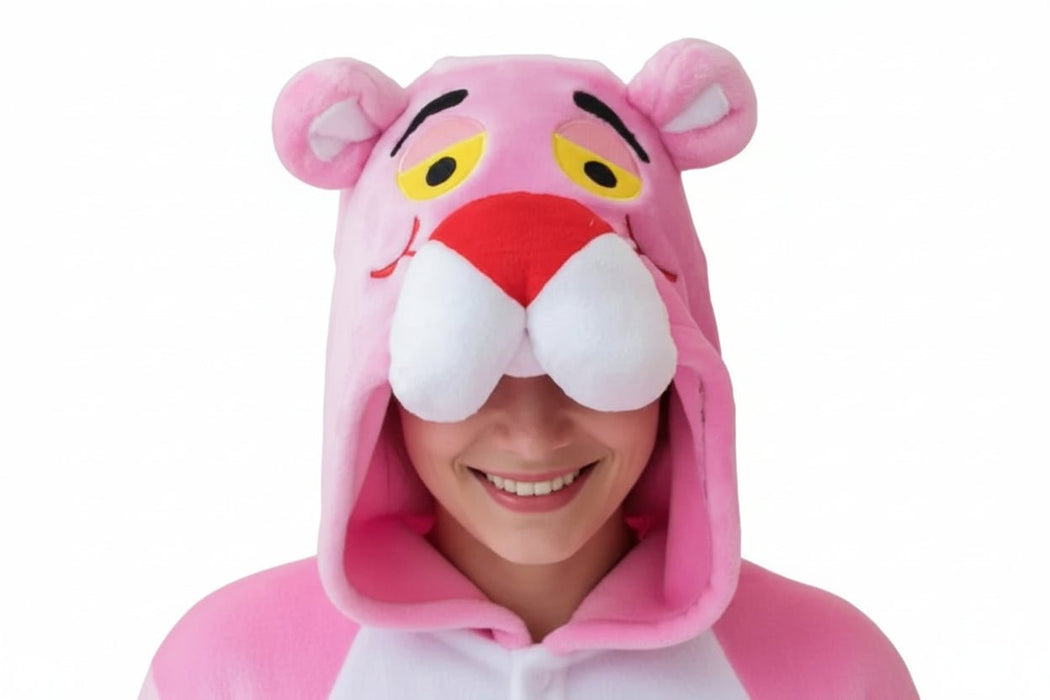 Fleece Panter Jumpsuit Roze – Van Kind tot Volwassene – Maat 4T t/m XL - Bivakshop