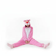 Fleece Panter Jumpsuit Roze – Van Kind tot Volwassene – Maat 4T t/m XL - Bivakshop