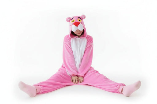 Fleece Panter Jumpsuit Roze – Van Kind tot Volwassene – Maat 4T t/m XL - Bivakshop