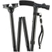Folding Cane with LED Light Foldable Walking Stick Anti - Slip Disability Aluminium Cane Torch Adjustable Portable Emergency Lamp - Bivakshop