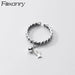 FOXANRY zilverkleurige ring voor dames - Vintage kettingontwerp met vis hanger - Modieuze sieraden - Bivakshop