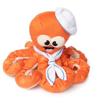 FuzzYard - Octo - Posse Sailor Squiggles Oranje - Pluche Hondenspeelgoed (23 cm) - Bivakshop