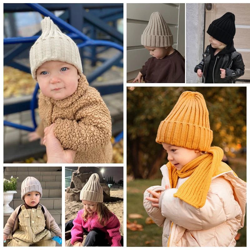Gebreide baby beanie - Warme muts voor winter & lente - Unisex peuter muts met oorbescherming - Bivakshop