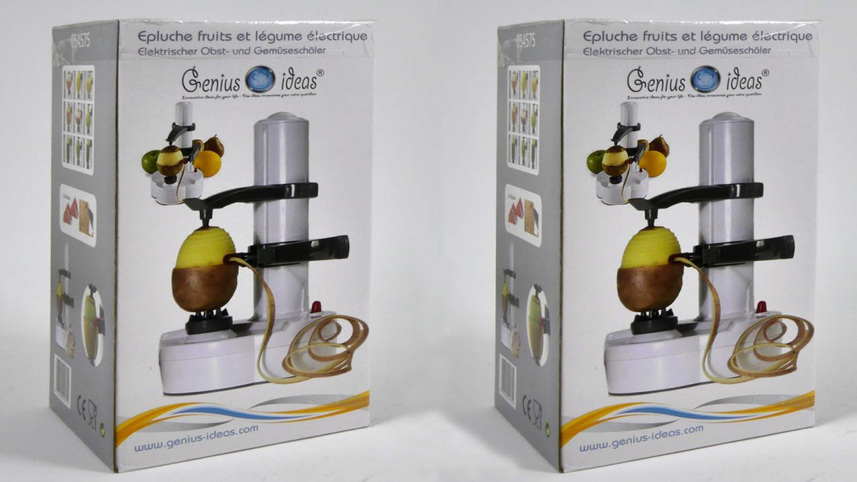 Genius Ideas GI - 054575 - Elektrische fruit - en groenteschiller - Snelle en gemakkelijke bereiding - Bivakshop