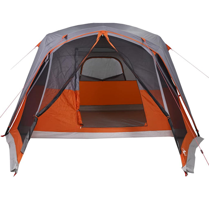 Gezinstent met Luifel – Grijs/Oranje – Waterdicht & Extra Leefruimte - Bivakshop