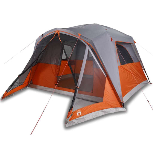 Gezinstent met Luifel – Grijs/Oranje – Waterdicht & Extra Leefruimte - Bivakshop