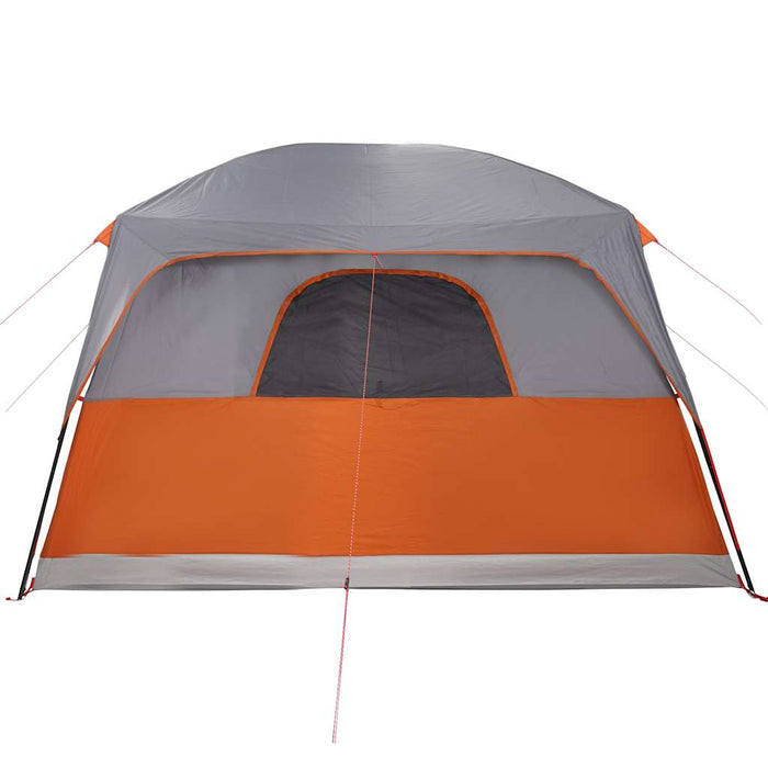 Gezinstent met Luifel – Grijs/Oranje – Waterdicht & Extra Leefruimte - Bivakshop