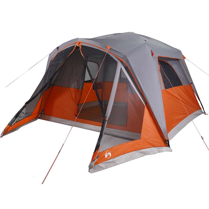 Gezinstent met Luifel – Grijs/Oranje – Waterdicht & Extra Leefruimte - Bivakshop