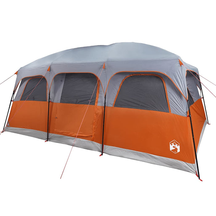 Gezinstent – Waterdichte tent – Grijs en oranje – Ruim ontwerp – 8 of 10 Personen - Bivakshop