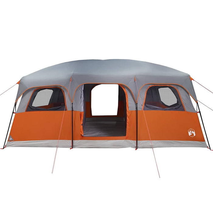 Gezinstent – Waterdichte tent – Grijs en oranje – Ruim ontwerp – 8 of 10 Personen - Bivakshop