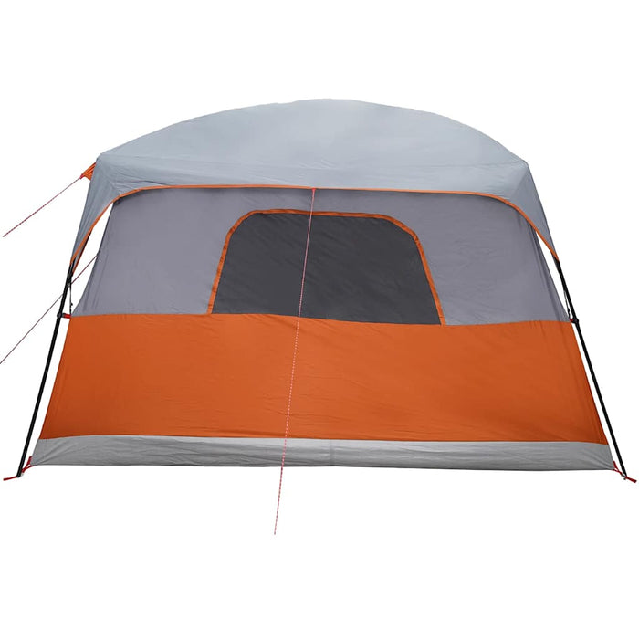 Gezinstent – Waterdichte tent – Grijs en oranje – Ruim ontwerp – 8 of 10 Personen - Bivakshop