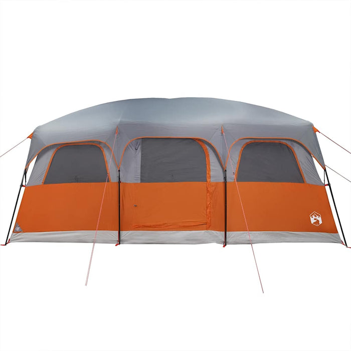 Gezinstent – Waterdichte tent – Grijs en oranje – Ruim ontwerp – 8 of 10 Personen - Bivakshop