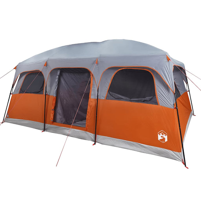 Gezinstent – Waterdichte tent – Grijs en oranje – Ruim ontwerp – 8 of 10 Personen - Bivakshop