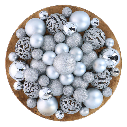 Giftsome - Kerstballen set 101 – Zilver – Inclusief piek - Bivakshop