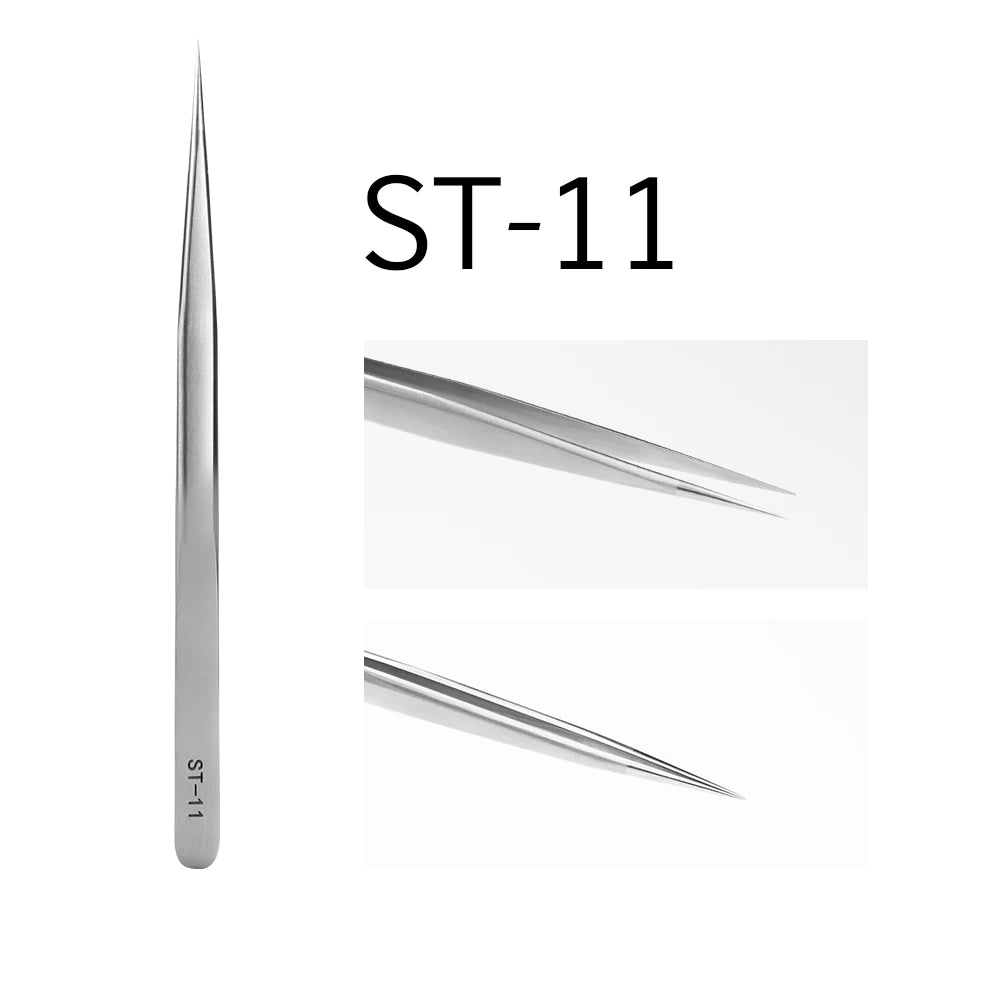 Glamlash esd st sa anti - statische wimper pincet – Gebogen & rechte tip pincet voor wimperverlenging - Bivakshop