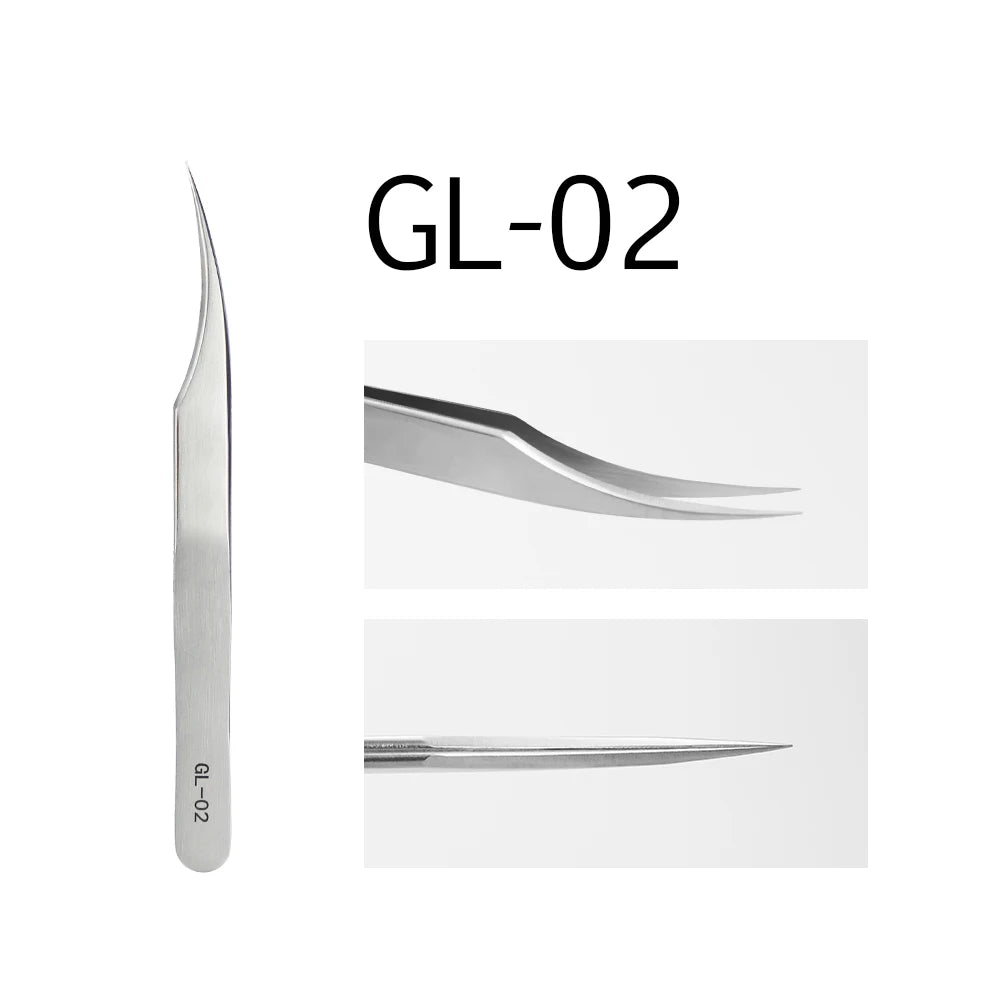 Glamlash esd st sa anti - statische wimper pincet – Gebogen & rechte tip pincet voor wimperverlenging - Bivakshop
