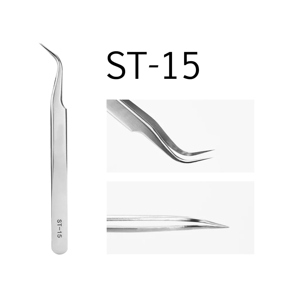 Glamlash esd st sa anti - statische wimper pincet – Gebogen & rechte tip pincet voor wimperverlenging - Bivakshop