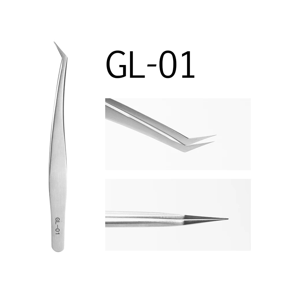 Glamlash esd st sa anti - statische wimper pincet – Gebogen & rechte tip pincet voor wimperverlenging - Bivakshop