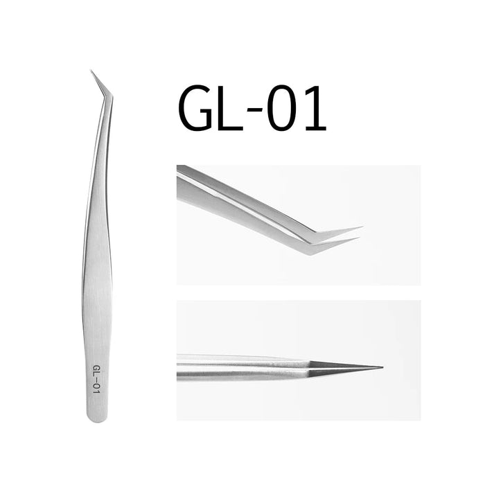 Glamlash esd st sa anti - statische wimper pincet – Gebogen & rechte tip pincet voor wimperverlenging - Bivakshop