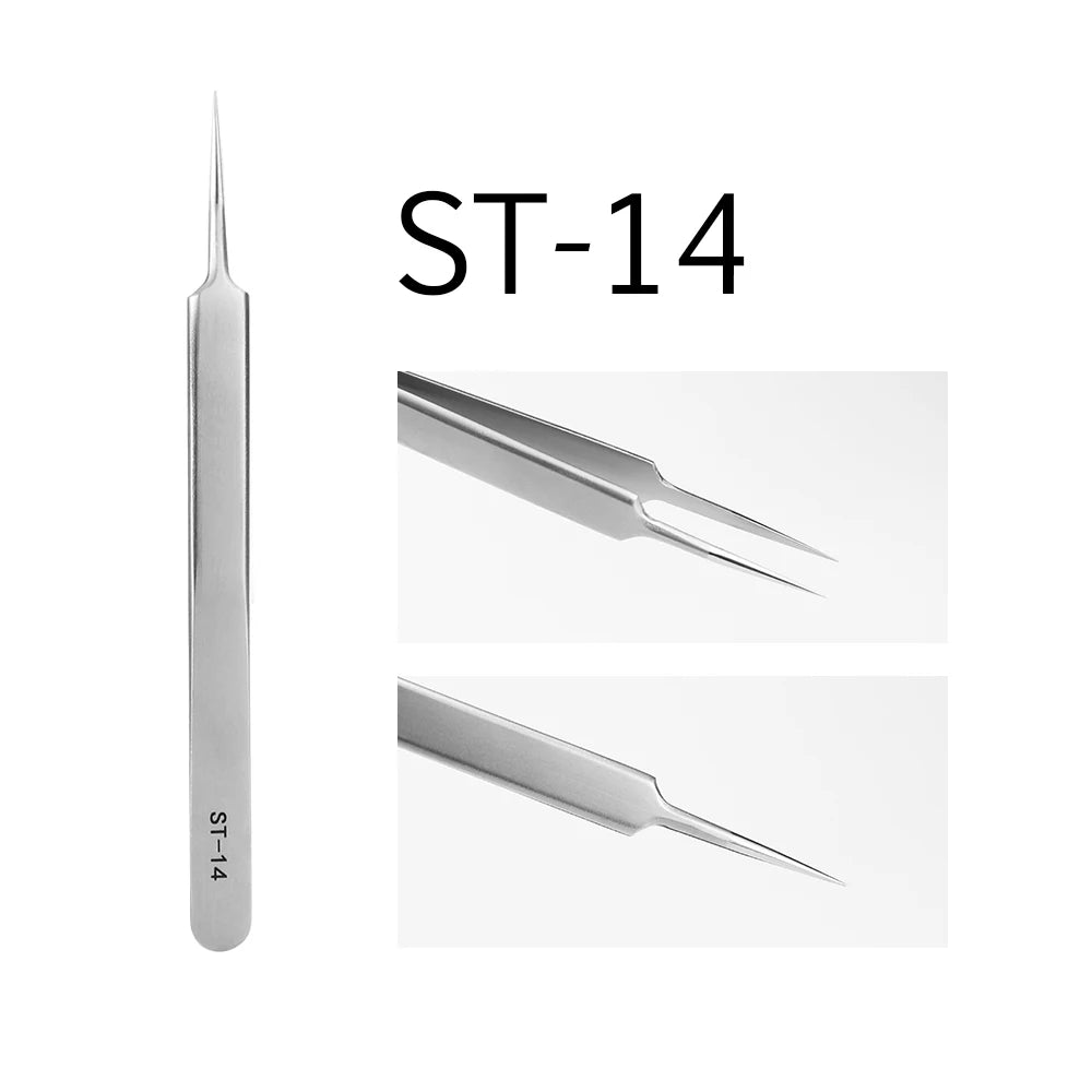 Glamlash esd st sa anti - statische wimper pincet – Gebogen & rechte tip pincet voor wimperverlenging - Bivakshop
