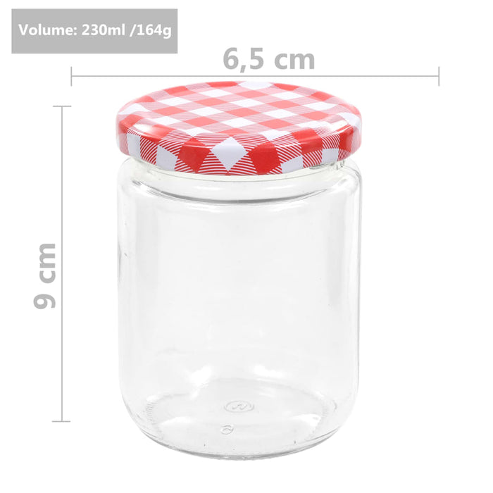 Glazen Jampotten 230 ml met Deksel - Set van 48 of 96 stuks - Bivakshop