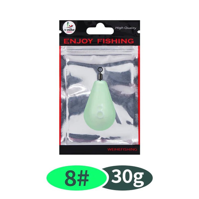 Glow - in - the - Dark Lead Sinker Set – 30g t/m 150g – Allround Lood - Bivakshop