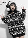 Gothic skull trui - Zachte warme gebreide pullover - Vrouwen herfst/winter - Bivakshop
