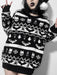 Gothic skull trui - Zachte warme gebreide pullover - Vrouwen herfst/winter - Bivakshop