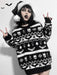 Gothic skull trui - Zachte warme gebreide pullover - Vrouwen herfst/winter - Bivakshop