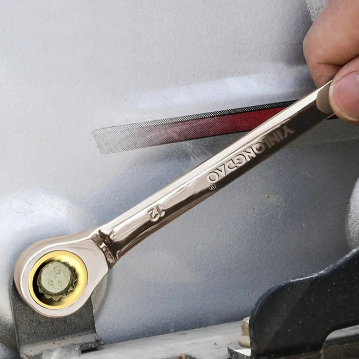 Gouden ratelsleutel – Flexibele universele steeksleutel – Auto reparatie & handgereedschap - Bivakshop