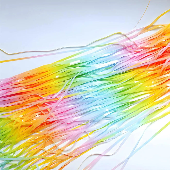 Gradient Pastel Fringe Gordijn (1x2M) – Regenboog Tinsel Achtergrond – Betoverende Feestdecoratie - Bivakshop