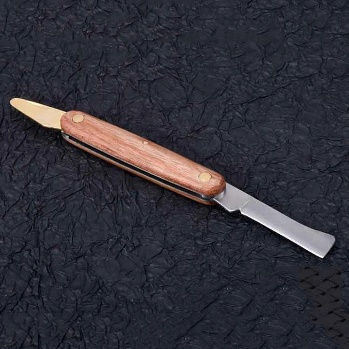 Grafting Tools Foldable Grafting Pruning Knife Professional Garden Grafting Cutter Stainless Steel Wooden Handle Grafting Knife - Bivakshop
